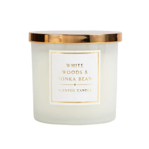 George Home Classic White Woods and Tonka Bean Double Wick Candle 380g