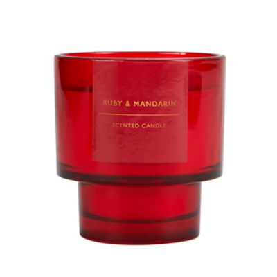 George Home Ruby & Mandarin step candle 280g, imported from the UK