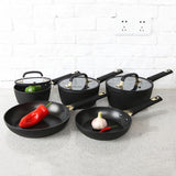 ASDA George Home Black Barbican 5-Piece Non-Stick Pan Set Cookware- Buy online at McGrocer