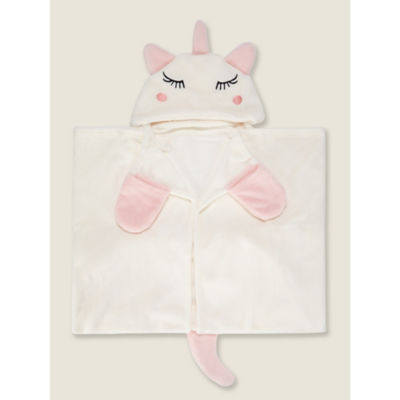 ASDA George Home White Unicorn Hooded Fleece Blanket 100 x 140cm- Buy online at McGrocer