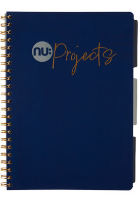 Nuco navy project book A4 lined, imported from the UK