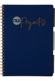 Nuco navy project book A4 lined, imported from the UK