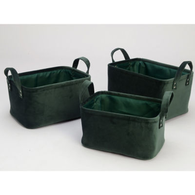 George Home dark green storage baskets set of 3 (British brand)