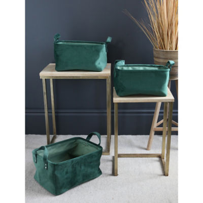 George Home dark green storage baskets set of 3 (British brand)