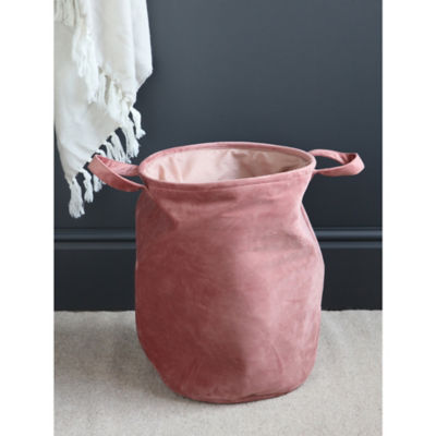 George Home pink velvet laundry basket 50cm, UK version