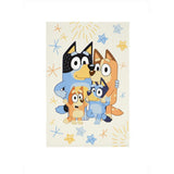 Bluey Sherpa Blanket family design 100x150cm - British product
