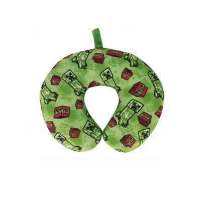 Minecraft travel pillow with Creeper and TNT design, 37x29cm, imported from the UK