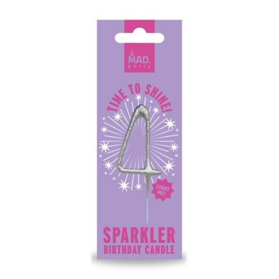 MAD Party number 4 silver sparkler, imported from the UK