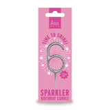 ASDA Silver Number 6 Sparkler with Plastic Holder- Buy online at McGrocer