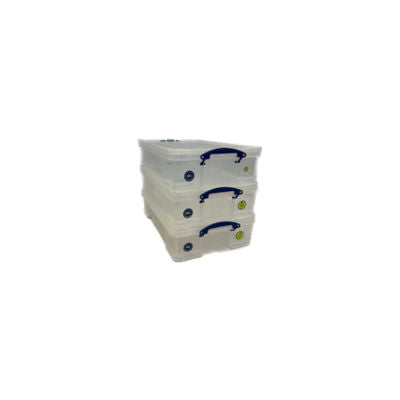 Really Useful Boxes clear storage pack of 3 - British product