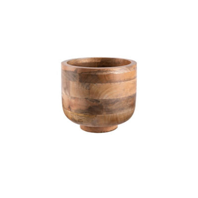 George Home brown wooden plant pot 18x18x16cm - British product
