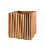 ASDA George Home Brown Ribbed Wooden Square Planter 20x20x20cm- Buy online at McGrocer
