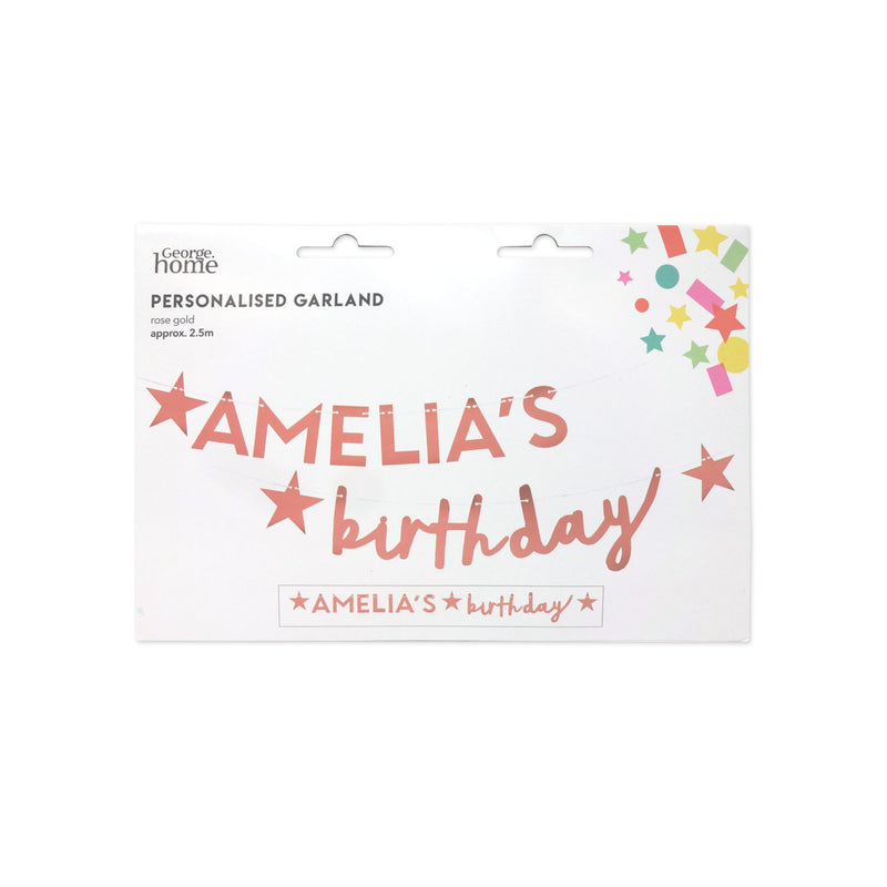 George Home Rose Gold Personalised Garland 2.5m, UK version