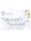 George Home silver personalised garland 2.5m long, UK version