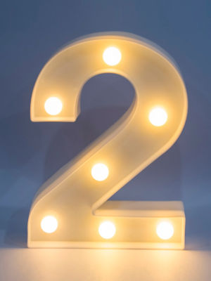 George Home Number 2 decorative light-up number, UK version