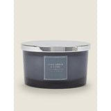 George Home Dark Suede and Amber triple wick candle 450g, UK version