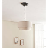 ASDA George Home Cream Two-Tier Faux Linen Easy-Fit Light Shade 31 x 31 x 16.5 cm- Buy online at McGrocer