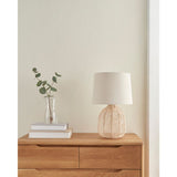 ASDA George Home Natural Rattan Table Lamp Linen Shade 45cm- Buy online at McGrocer