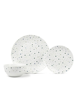 ASDA Terrazzo White and Blue 12-Piece Dinner Set- Buy online at McGrocer