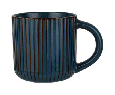 George Home teal coloured ribbed stoneware mug, UK version