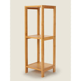 ASDA George Home Natural Bamboo 3 Tier Bathroom Shelves 21.5 x 21.5 x 65.5cm- Buy online at McGrocer