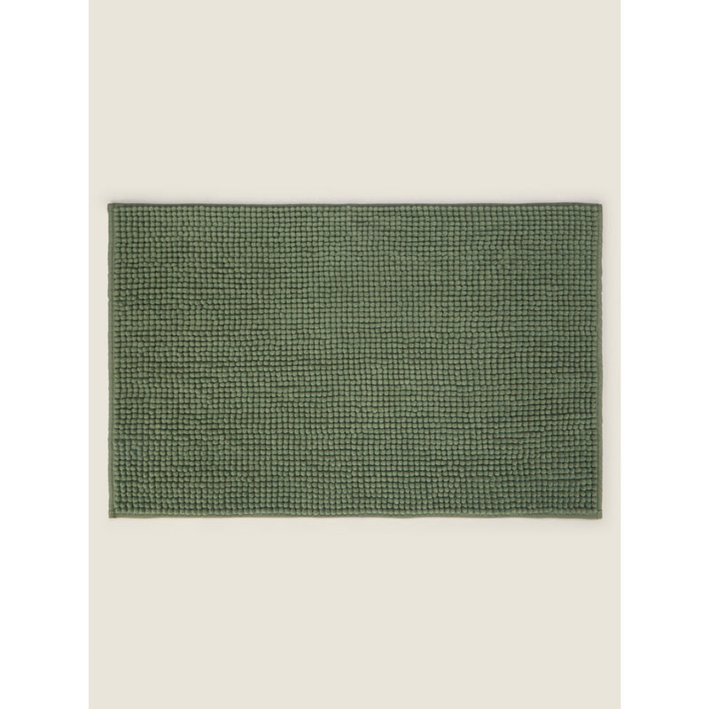 George Home sage green solid chenille bath mat 50cm x 80cm, UK version