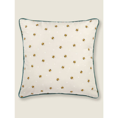 George Home grey bee print outdoor cushion 45x45cm (British brand)