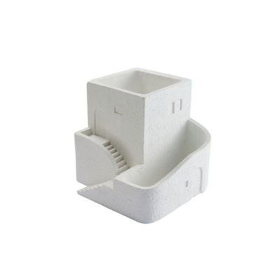 George Home white ancient Greek tower planter 21.5x21.5x20cm, UK version