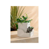 George Home white ancient Greek tower planter 21.5x21.5x20cm, UK version