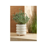 George Home white ribbed large planter 26x26x28cm - British product