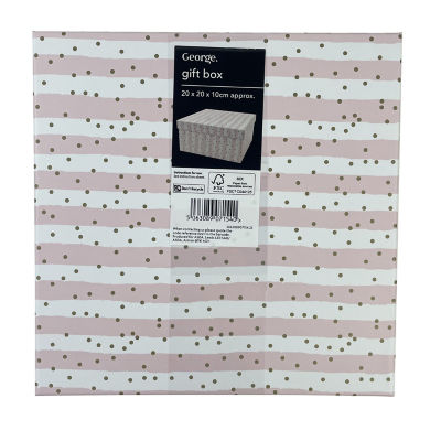 George Home pink stripe medium gift box, UK version