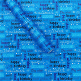 George Home Blue Happy Birthday Text wrapping paper 8m, UK version