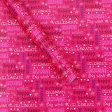 George Home pink happy birthday wrapping paper 8m roll, UK version
