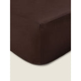 George Home brown plain sateen fitted sheet king, imported from the UK