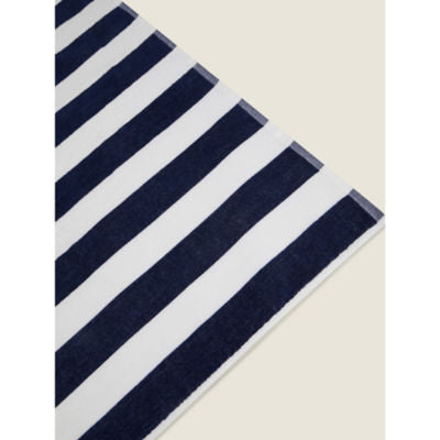 George Home navy stripe beach towel 100% cotton (British brand)