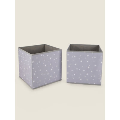 George Home grey star print storage boxes set of 2 - British product