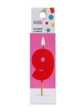 George Home red number nine candle 9 with bamboo stick, UK version