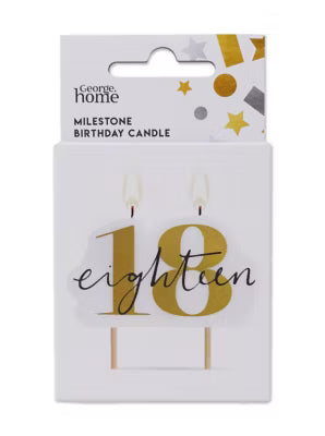 George Home 18 number candle 70x50x7mm, UK version