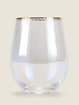 George Home Iridescent Ribbed Glass Tumbler 590ml