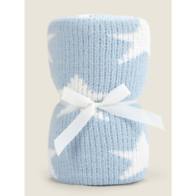 George Home blue star chenille baby shawl 70x100cm, UK version