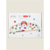 George Home multi-coloured wooden train playset with vehicles and figures 32x23x9.5cm, UK version
