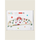 George Home multi-coloured wooden train playset with vehicles and figures 32x23x9.5cm, UK version
