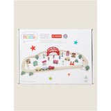 George Home multi-coloured wooden train playset with vehicles and figures 32x23x9.5cm, UK version