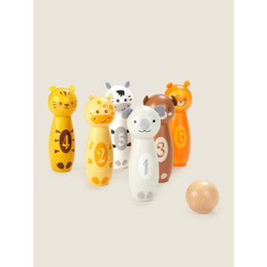 George Home Wooden Skittles Game with Carry Case