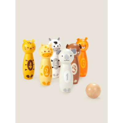 ASDA George Home Wooden Skittles Game with Carry Case- Buy online at McGrocer