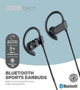 ASDA Tech Sports Bluetooth Headphones Black Earphones