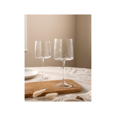 At Home with Stacey Solomon Clear Hammered Wine Glasses Set of 2