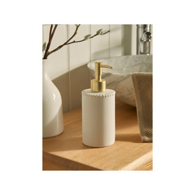 ASDA At Home with Stacey Solomon White Beaded Earthenware Soap Dispenser- Buy online at McGrocer