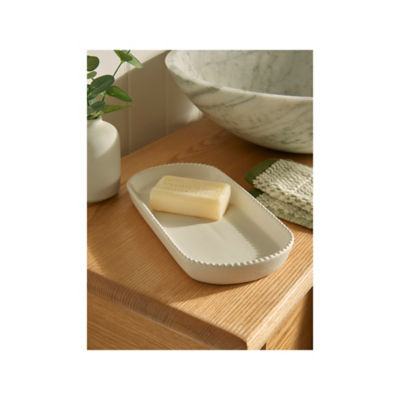 Stacey Solomon beaded tray white 25.4x13x2.5 cm - British product