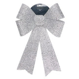 George Home Christmas silver glitter bow 41cm (British brand)